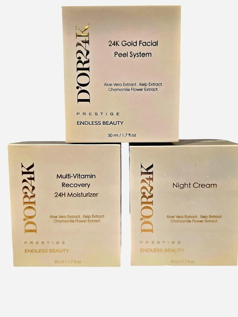 TRIO 24K Gold Facial Peel System, Multi-Vitamin 24H, & Night Creams by D'OR24K